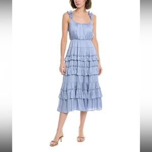 Elegant Blue Tiered Dress